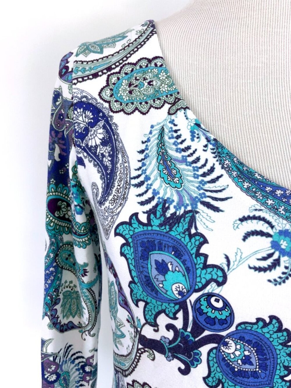 Kuny Barcelona Spanish Resort Wear Paisley Rushed Dress Sz 6 - Picture 8 of 16